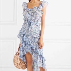 $255 LoveShackFancy Liza Floral Ruffle Skirt